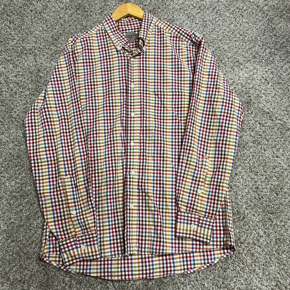 Bills Khakis Mens Large Multi Color Tattersall Plaid Button Down Shirt Cotton